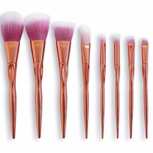 NEW Facebase Set of 8 Makeup Brush Set in Rose Gold